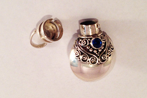 925 Silver "Parfum" Pendant With Gem Stones